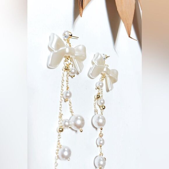 Pearl drop earrings S262 - Picture 2 of 3